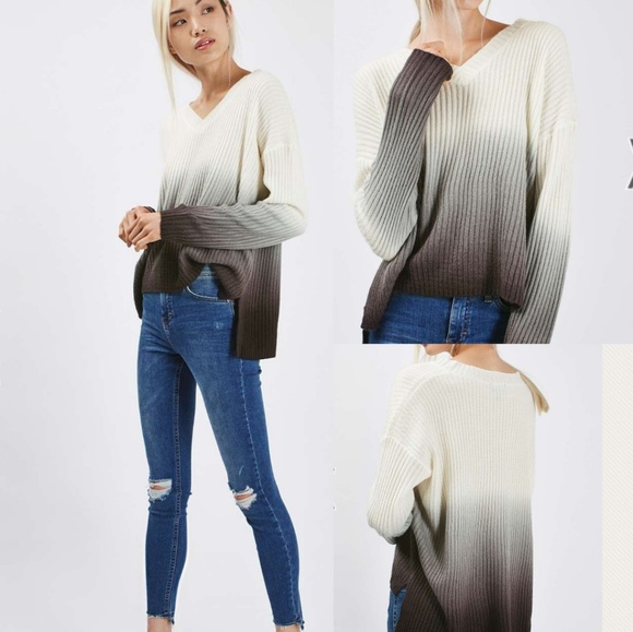 Topshop Dip Dye Ombre Sweater 